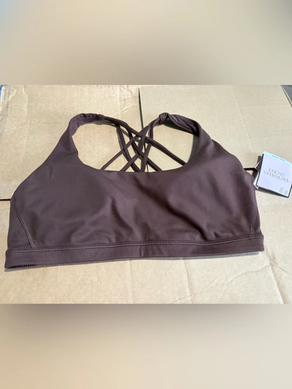 NWT Victoria's Secret Brown Leggings and Strappy Sports Bra Set L & 14